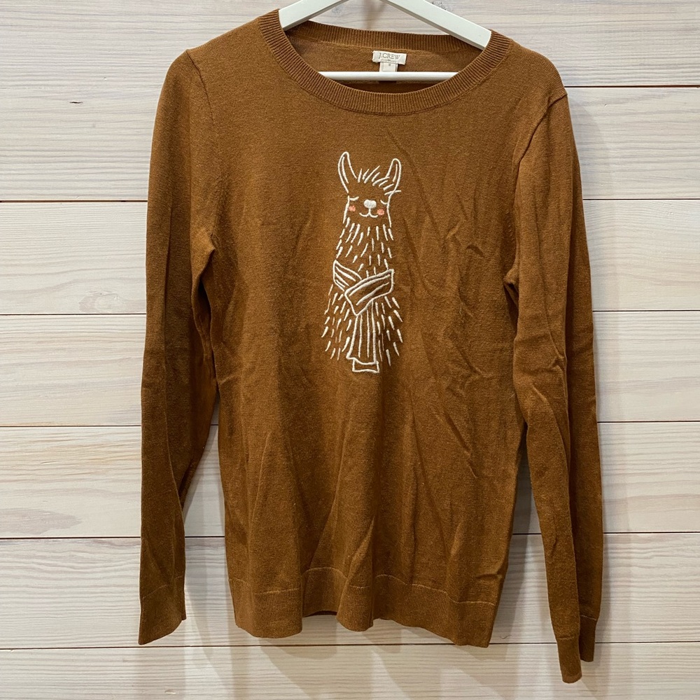 J Crew Factory Embroidered Alpaca Teddie Sweater